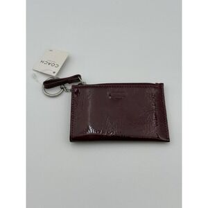 Coach Burgundy Patent Leather Shine Pouch